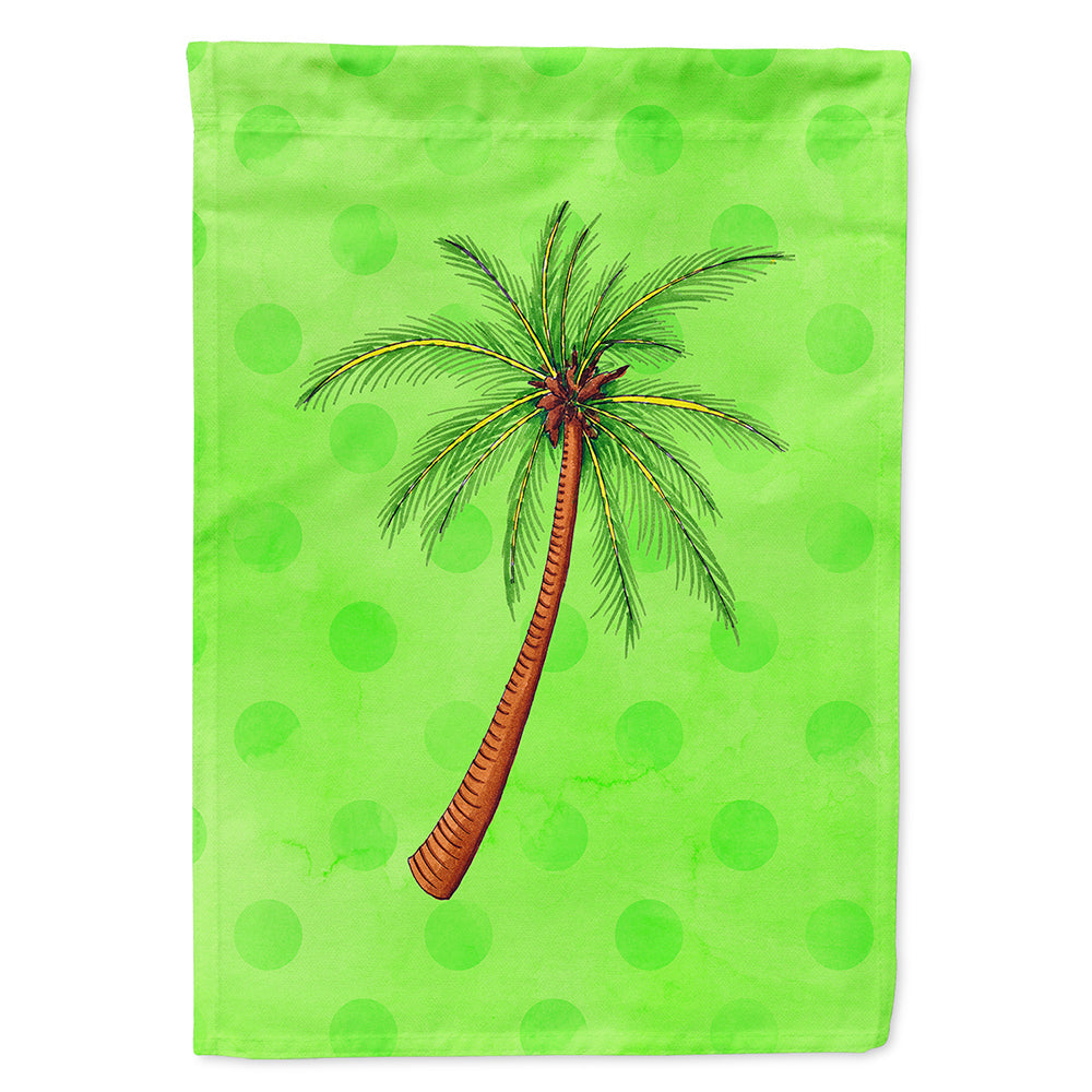 Palm Tree Green Polkadot House Flag 28x40 Porch Sleeve Pole Decorative Outside Yard Banner Artwork Wall Hanging, Polyester