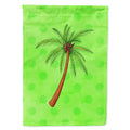 Palm Tree Green Polkadot House Flag 28x40 Porch Sleeve Pole Decorative Outside Yard Banner Artwork Wall Hanging, Polyester