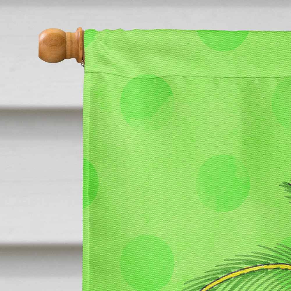 Palm Tree Green Polkadot House Flag 28x40 Porch Sleeve Pole Decorative Outside Yard Banner Artwork Wall Hanging, Polyester