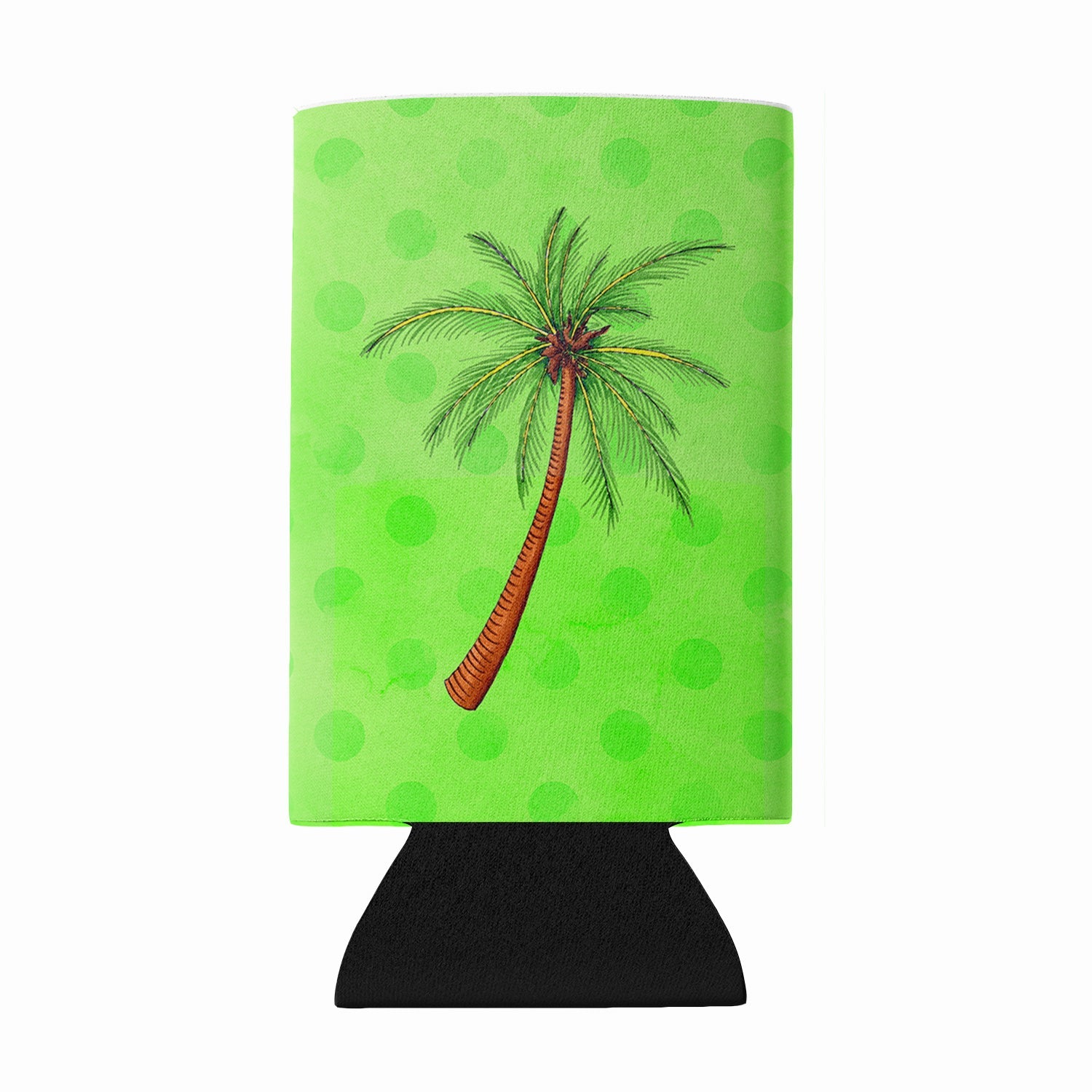 Palm Tree Green Polkadot Wine Bottle Hugger Gift Sleeve for Standard 750 ml Bottles, Insulated Reusable Fits Mini Shot & Pint Bottles