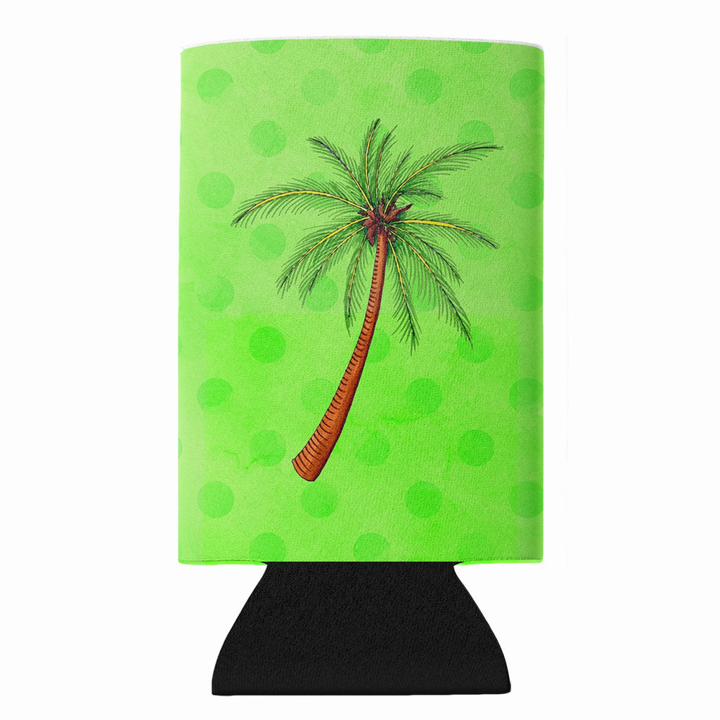 Palm Tree Green Polkadot Slim Can Hugger  Insulated Foam Sleeve for 12 oz Slim Cans, Beer Bottles & Water Bottles, Made in USA