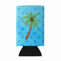 Palm Tree Blue Polkadot Wine Bottle Hugger Gift Sleeve for Standard 750 ml Bottles, Insulated Reusable Fits Mini Shot & Pint Bottles