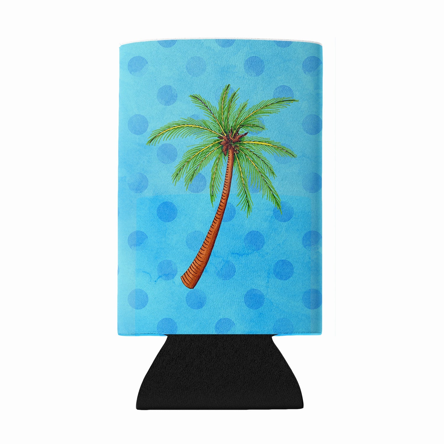 Palm Tree Blue Polkadot Wine Bottle Hugger Gift Sleeve for Standard 750 ml Bottles, Insulated Reusable Fits Mini Shot & Pint Bottles
