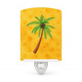 Palm Tree Yellow Polkadot Ceramic Night Light Compact, UL-Certified, Ideal for Bedroom, Bathroom, Nursery, Hallway, Kitchen, 6x4x3, Multicolor
