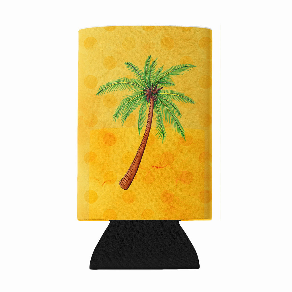 Palm Tree Yellow Polkadot Wine Bottle Hugger Gift Sleeve for Standard 750 ml Bottles, Insulated Reusable Fits Mini Shot & Pint Bottles