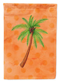 Palm Tree Orange Polkadot House Flag 28x40 Porch Sleeve Pole Decorative Outside Yard Banner Artwork Wall Hanging, Polyester