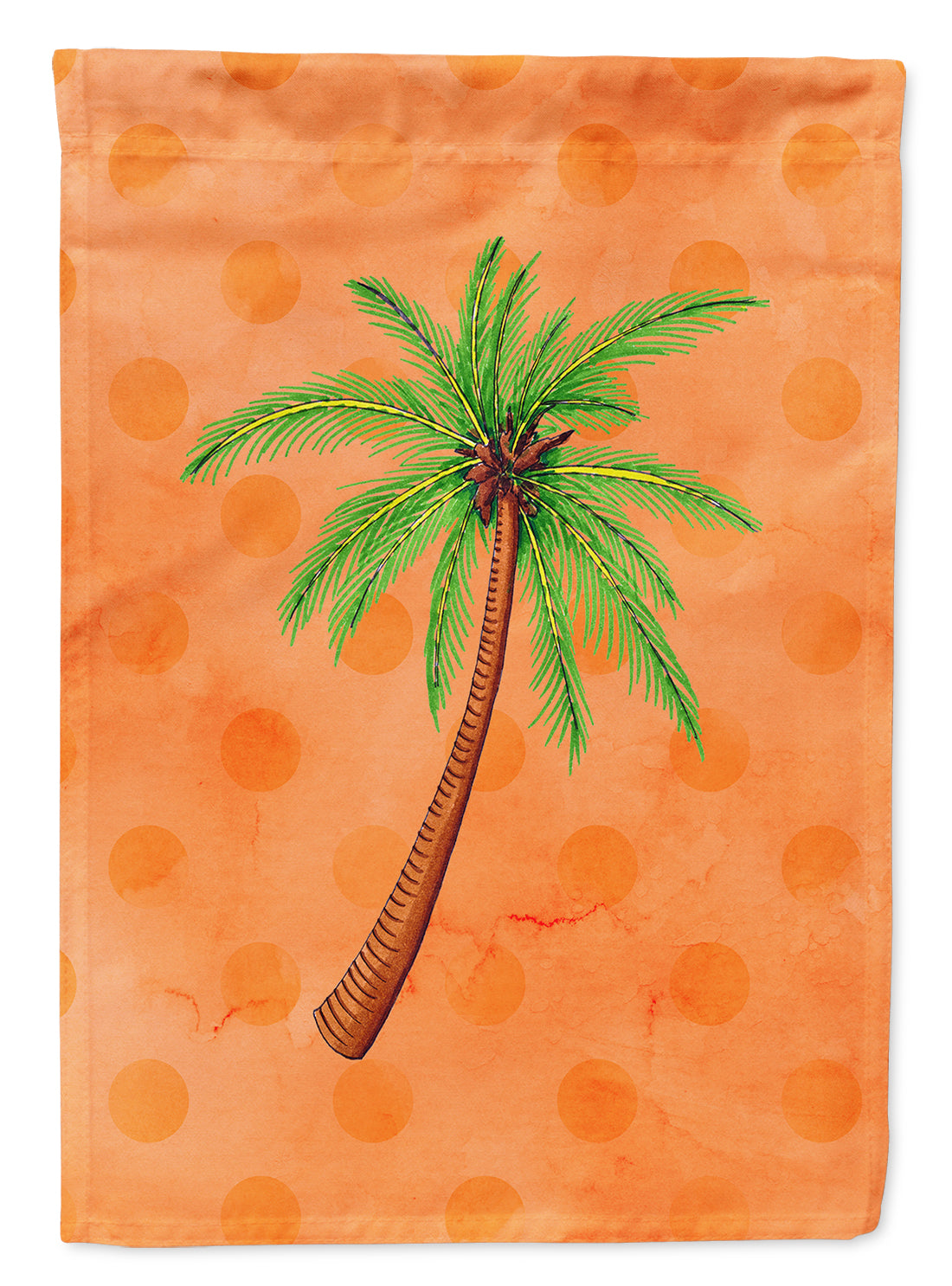 Palm Tree Orange Polkadot House Flag 28x40 Porch Sleeve Pole Decorative Outside Yard Banner Artwork Wall Hanging, Polyester