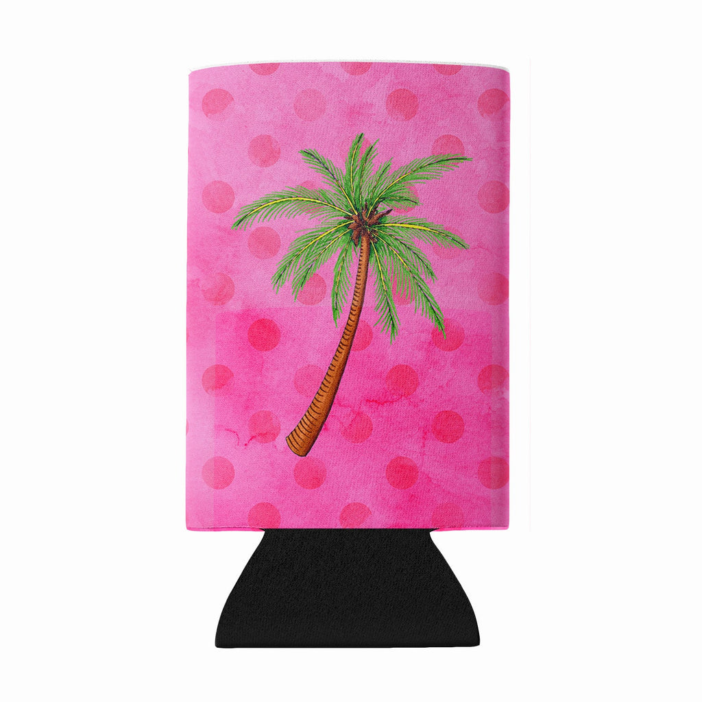Palm Tree Pink Polkadot Wine Bottle Hugger Gift Sleeve for Standard 750 ml Bottles, Insulated Reusable Fits Mini Shot & Pint Bottles