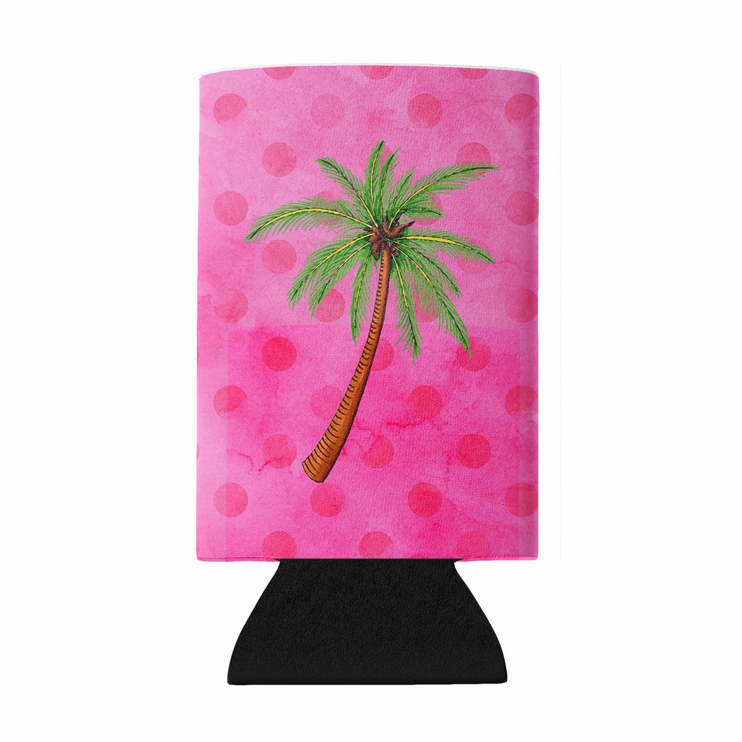 Palm Tree Pink Polkadot Wine Bottle Hugger Gift Sleeve for Standard 750 ml Bottles, Insulated Reusable Fits Mini Shot & Pint Bottles