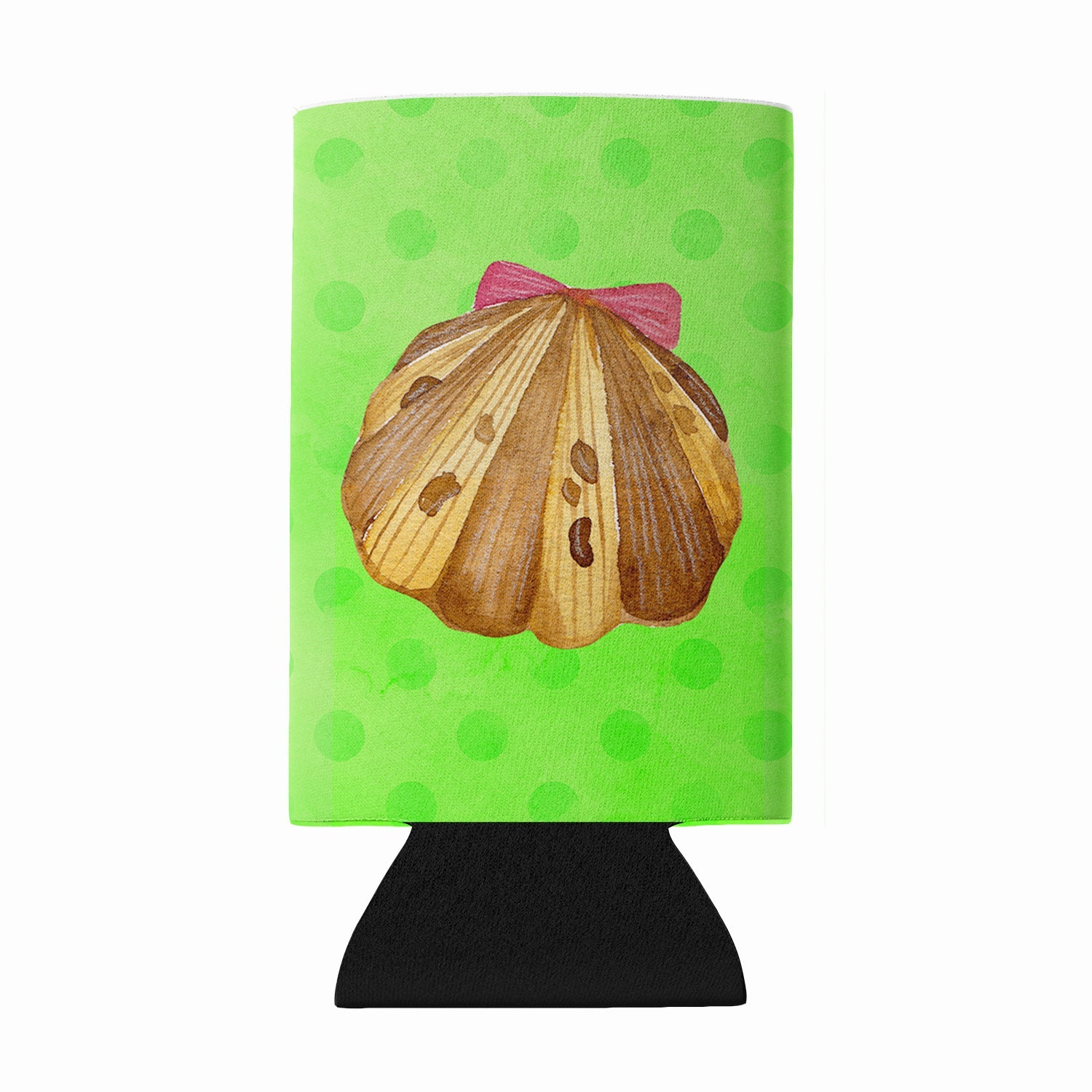 Sea Shell Green Polkadot Wine Bottle Hugger Gift Sleeve for Standard 750 ml Bottles, Insulated Reusable Fits Mini Shot & Pint Bottles