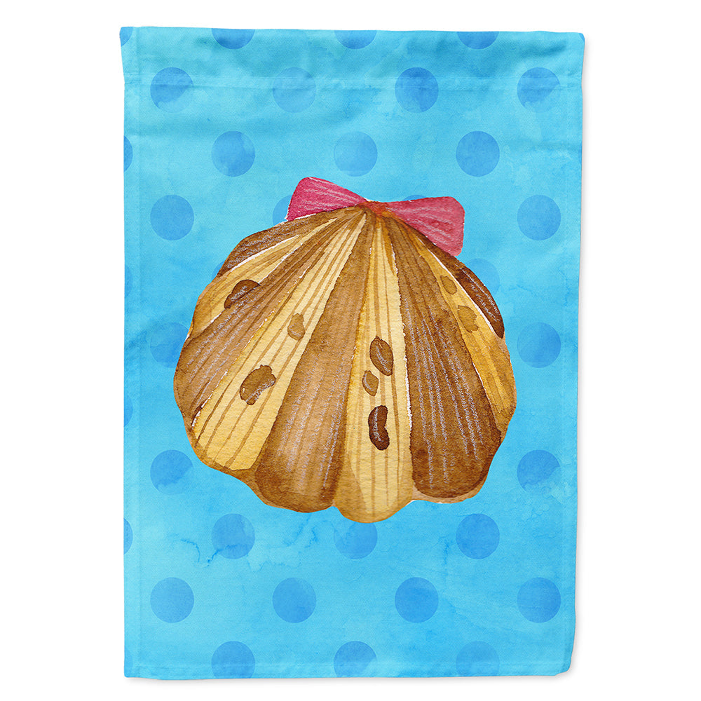 Sea Shell Blue Polkadot House Flag 28x40 Porch Sleeve Pole Decorative Outside Yard Banner Artwork Wall Hanging, Polyester