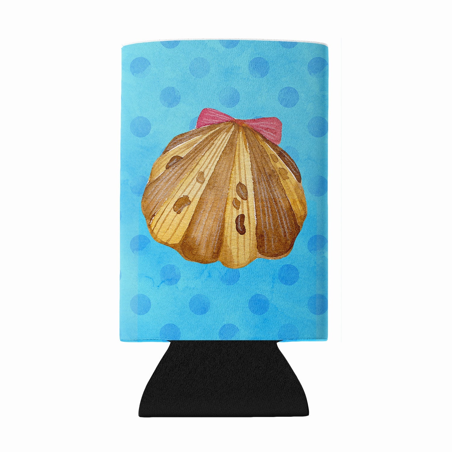 Sea Shell Blue Polkadot Wine Bottle Hugger Gift Sleeve for Standard 750 ml Bottles, Insulated Reusable Fits Mini Shot & Pint Bottles