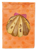 Sea Shell Orange Polkadot House Flag 28x40 Porch Sleeve Pole Decorative Outside Yard Banner Artwork Wall Hanging, Polyester