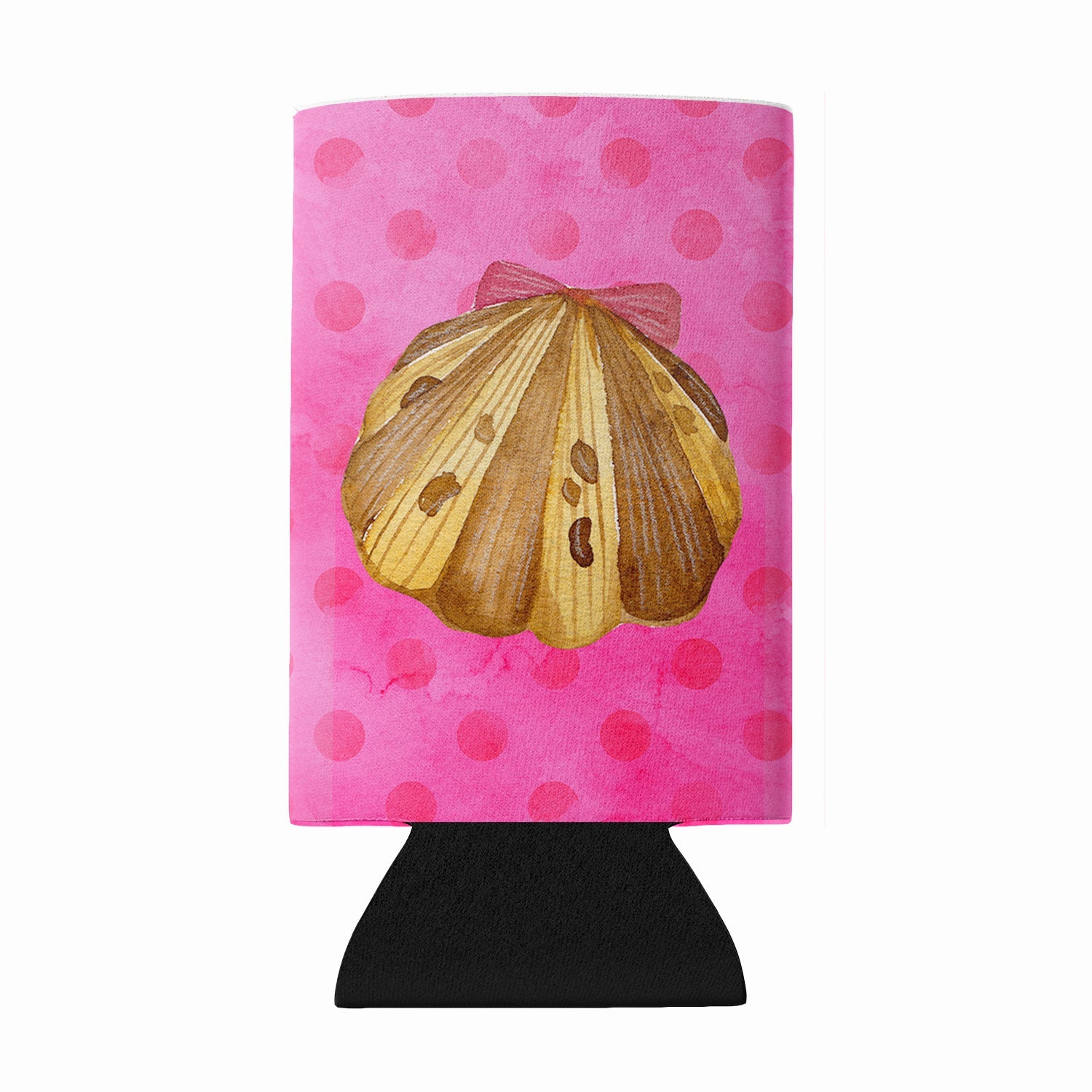 Sea Shell Pink Polkadot Wine Bottle Hugger Gift Sleeve for Standard 750 ml Bottles, Insulated Reusable Fits Mini Shot & Pint Bottles