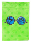 Sunglasses Green Polkadot House Flag 28x40 Porch Sleeve Pole Decorative Outside Yard Banner Artwork Wall Hanging, Polyester