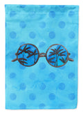 Sunglasses Blue Polkadot House Flag 28x40 Porch Sleeve Pole Decorative Outside Yard Banner Artwork Wall Hanging, Polyester