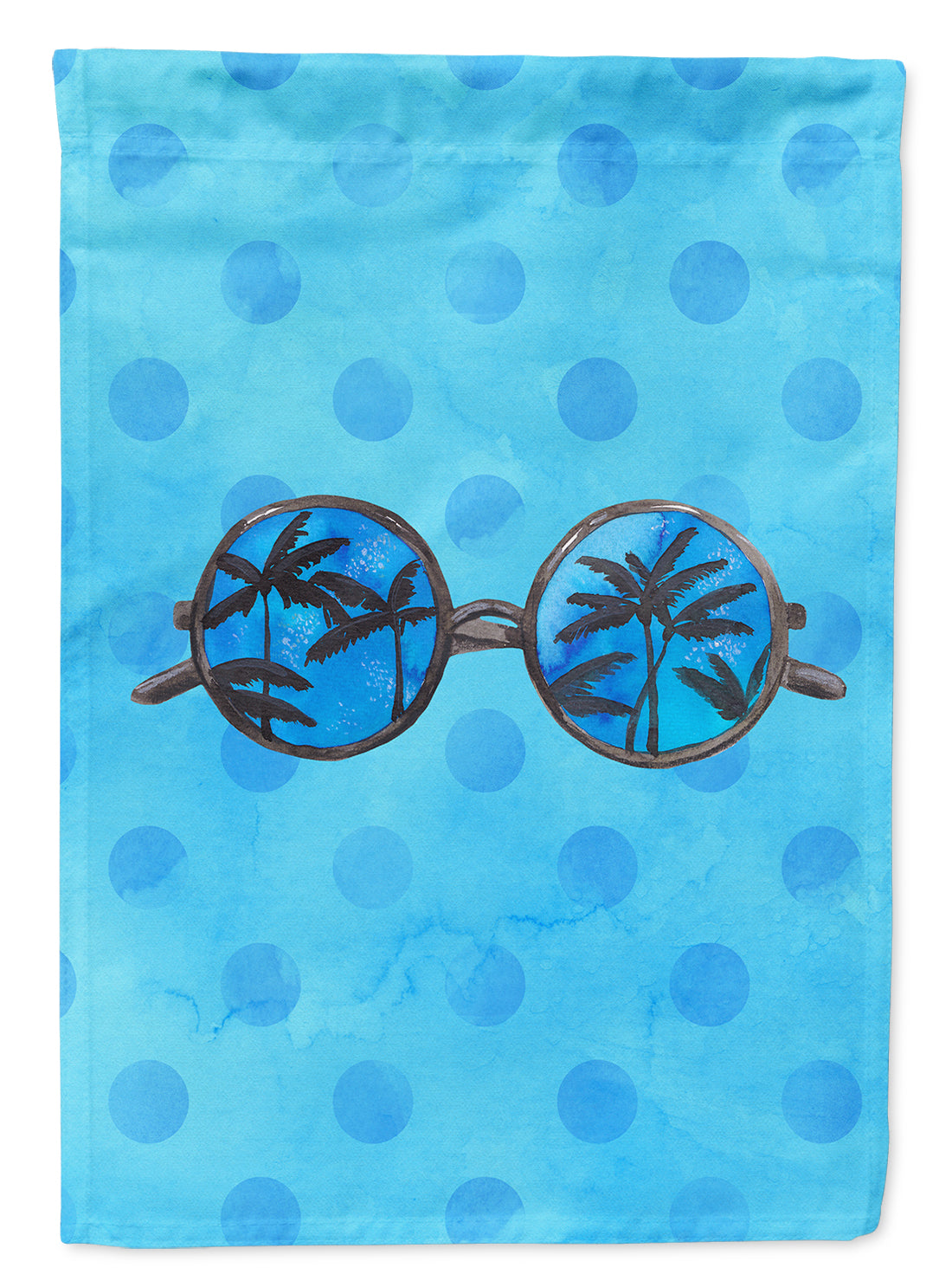 Sunglasses Blue Polkadot House Flag 28x40 Porch Sleeve Pole Decorative Outside Yard Banner Artwork Wall Hanging, Polyester