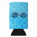 Sunglasses Blue Polkadot Slim Can Hugger  Insulated Foam Sleeve for 12 oz Slim Cans, Beer Bottles & Water Bottles, Made in USA