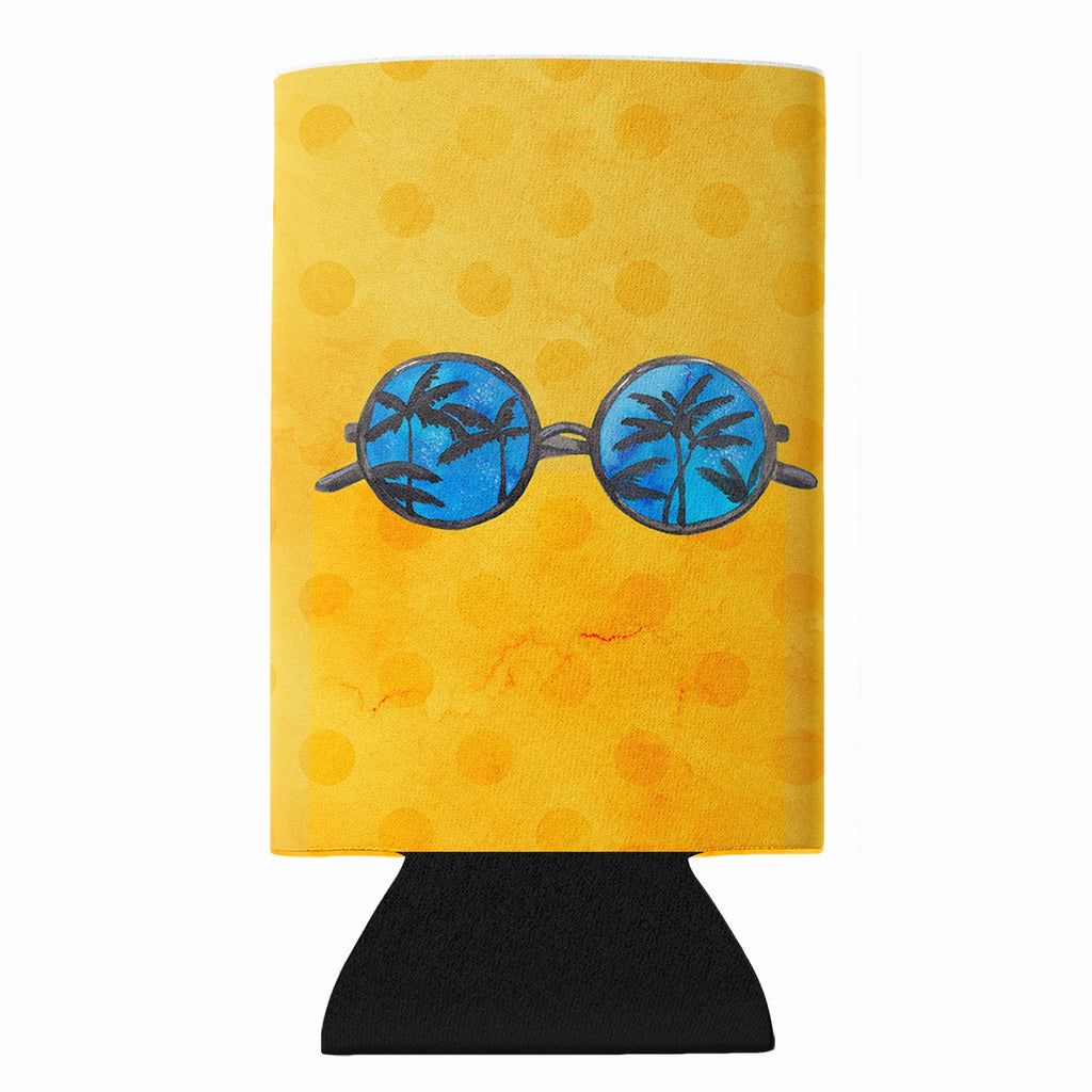 Sunglasses Yellow Polkadot Slim Can Hugger  Insulated Foam Sleeve for 12 oz Slim Cans, Beer Bottles & Water Bottles, Made in USA