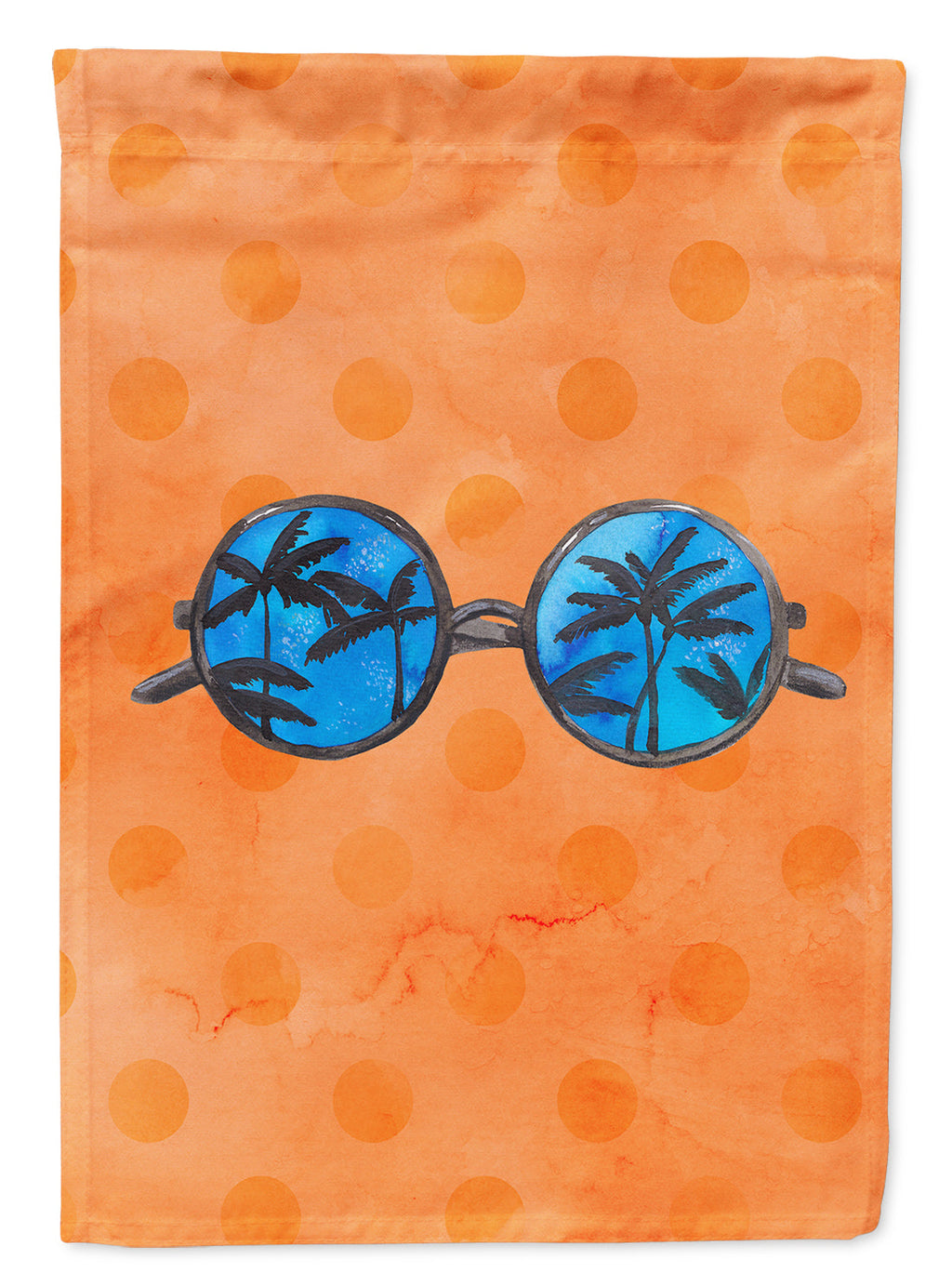 Sunglasses Orange Polkadot House Flag 28x40 Porch Sleeve Pole Decorative Outside Yard Banner Artwork Wall Hanging, Polyester