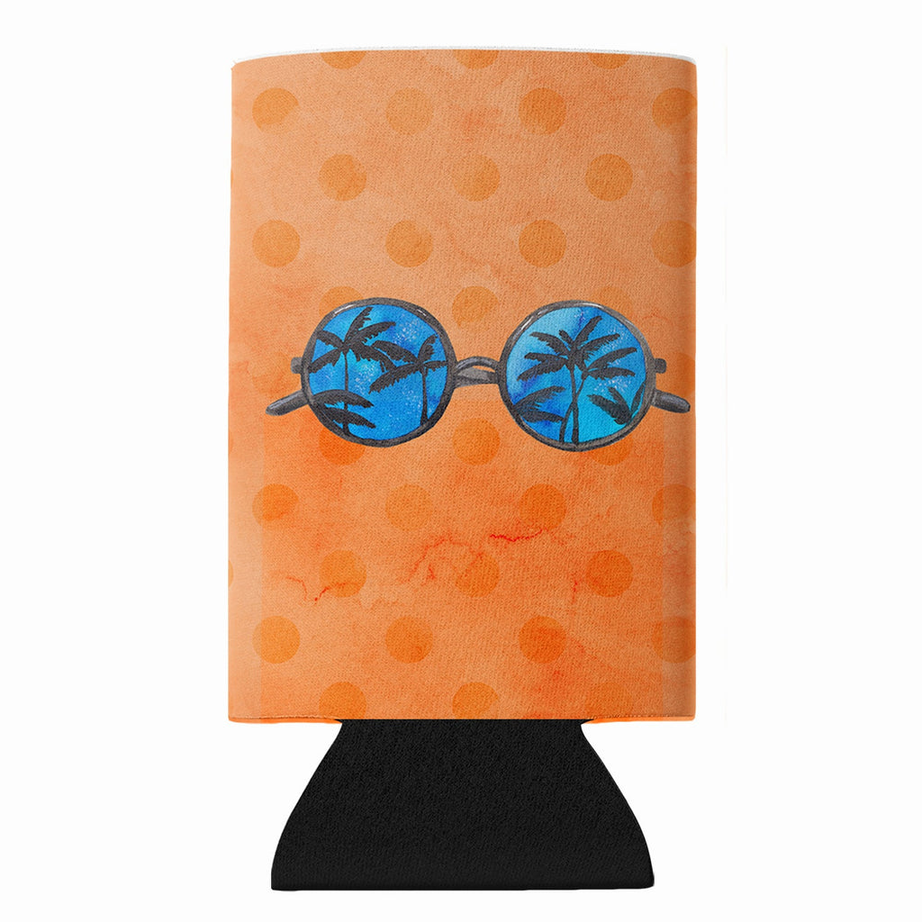 Sunglasses Orange Polkadot Slim Can Hugger  Insulated Foam Sleeve for 12 oz Slim Cans, Beer Bottles & Water Bottles, Made in USA