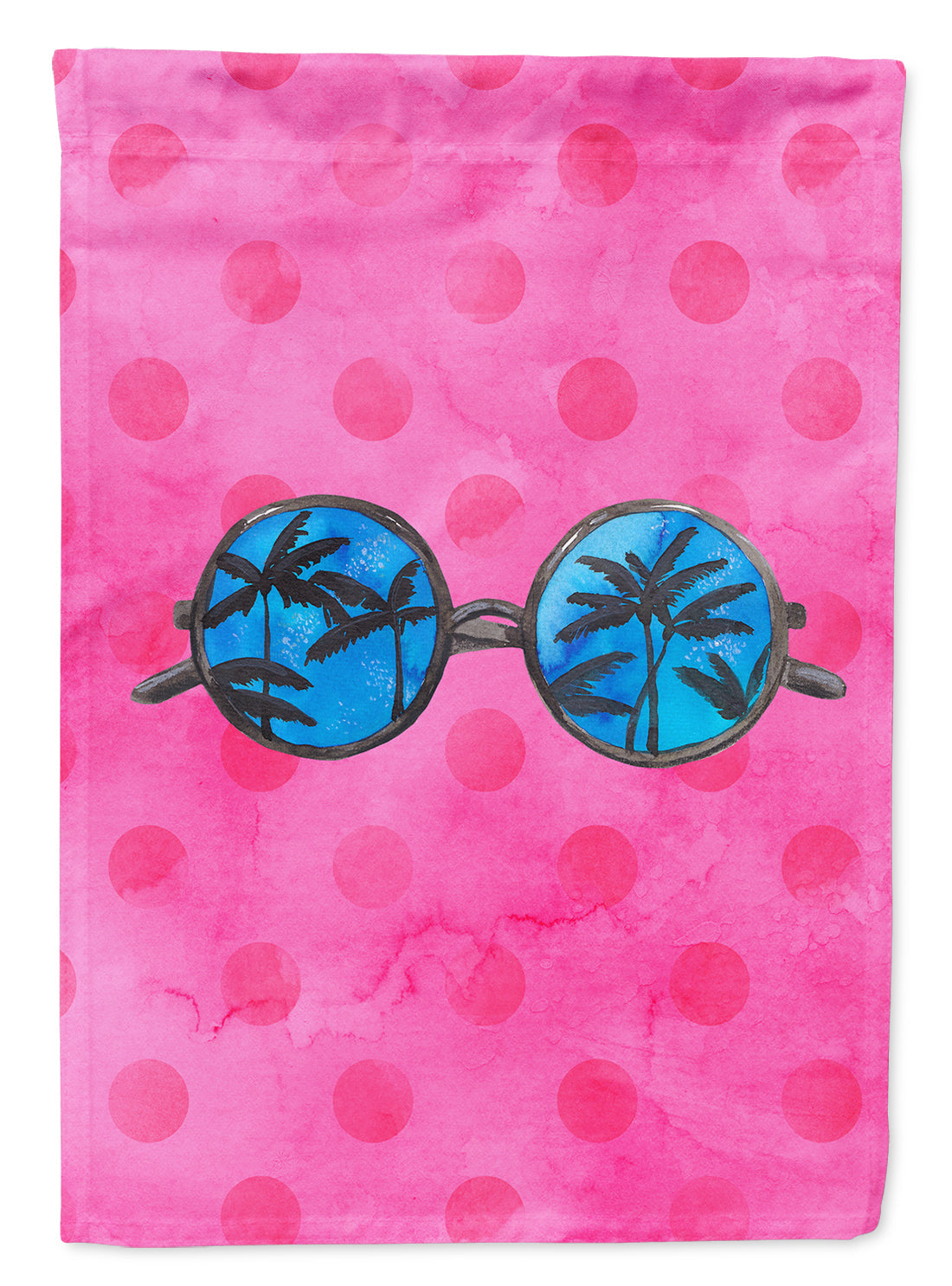 Sunglasses Pink Polkadot House Flag 28x40 Porch Sleeve Pole Decorative Outside Yard Banner Artwork Wall Hanging, Polyester