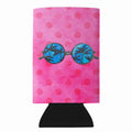 Sunglasses Pink Polkadot Slim Can Hugger  Insulated Foam Sleeve for 12 oz Slim Cans, Beer Bottles & Water Bottles, Made in USA