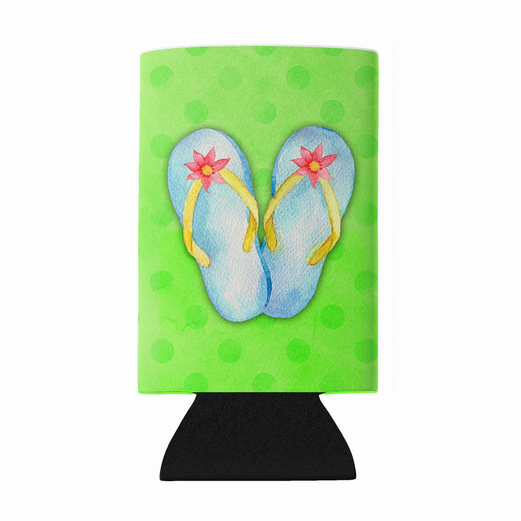 Flip Flops Green Polkadot Wine Bottle Hugger Gift Sleeve for Standard 750 ml Bottles, Insulated Reusable Fits Mini Shot & Pint Bottles