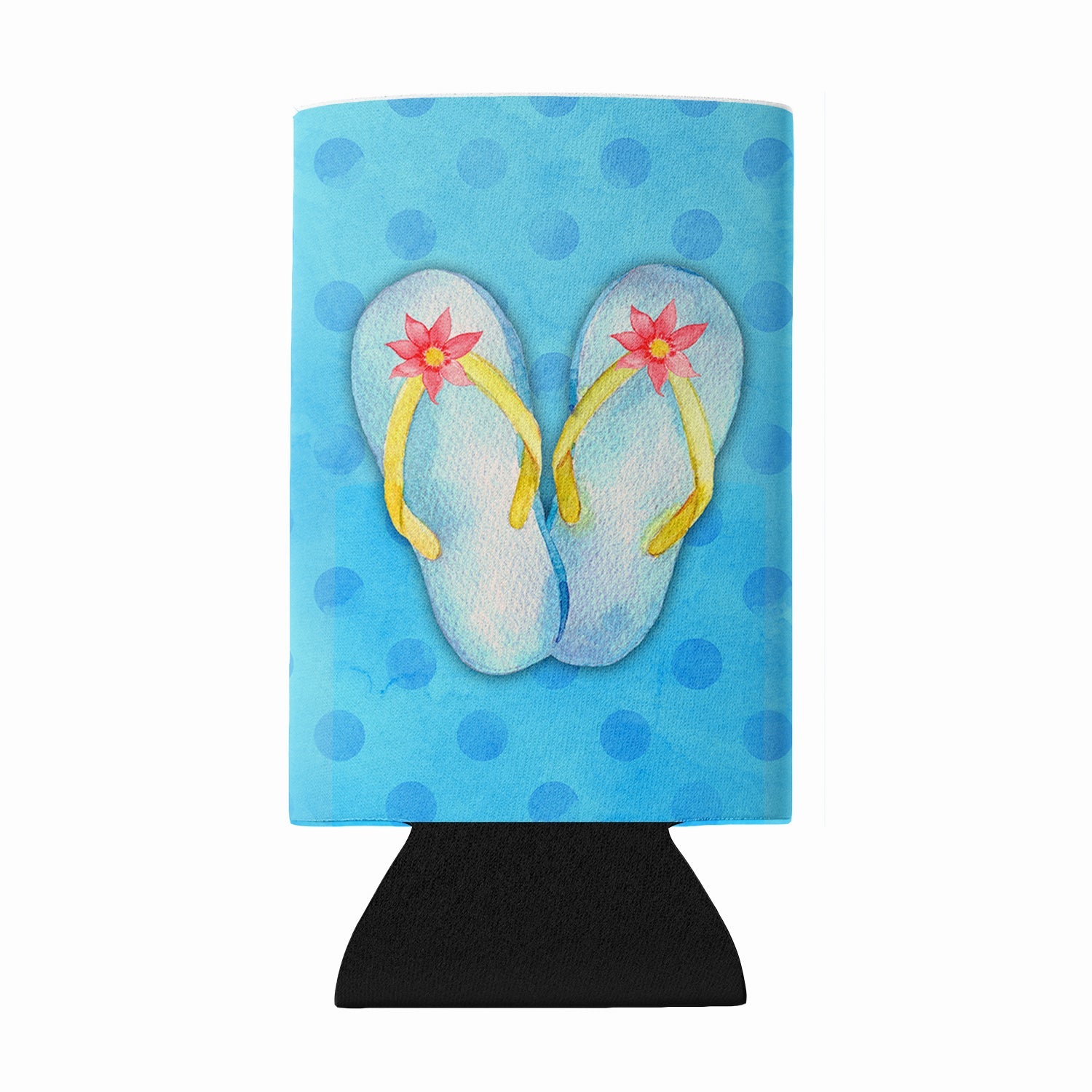 Flip Flops Blue Polkadot Wine Bottle Hugger Gift Sleeve for Standard 750 ml Bottles, Insulated Reusable Fits Mini Shot & Pint Bottles