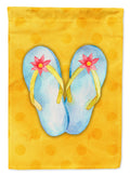 Flip Flops Yellow Polkadot House Flag 28x40 Porch Sleeve Pole Decorative Outside Yard Banner Artwork Wall Hanging, Polyester