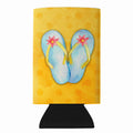 Flip Flops Yellow Polkadot Slim Can Hugger  Insulated Foam Sleeve for 12 oz Slim Cans, Beer Bottles & Water Bottles, Made in USA