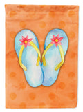 Flip Flops Orange Polkadot House Flag 28x40 Porch Sleeve Pole Decorative Outside Yard Banner Artwork Wall Hanging, Polyester