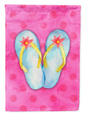 Flip Flops Pink Polkadot House Flag 28x40 Porch Sleeve Pole Decorative Outside Yard Banner Artwork Wall Hanging, Polyester