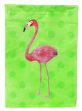 Flamingo Green Polkadot House Flag 28x40 Porch Sleeve Pole Decorative Outside Yard Banner Artwork Wall Hanging, Polyester