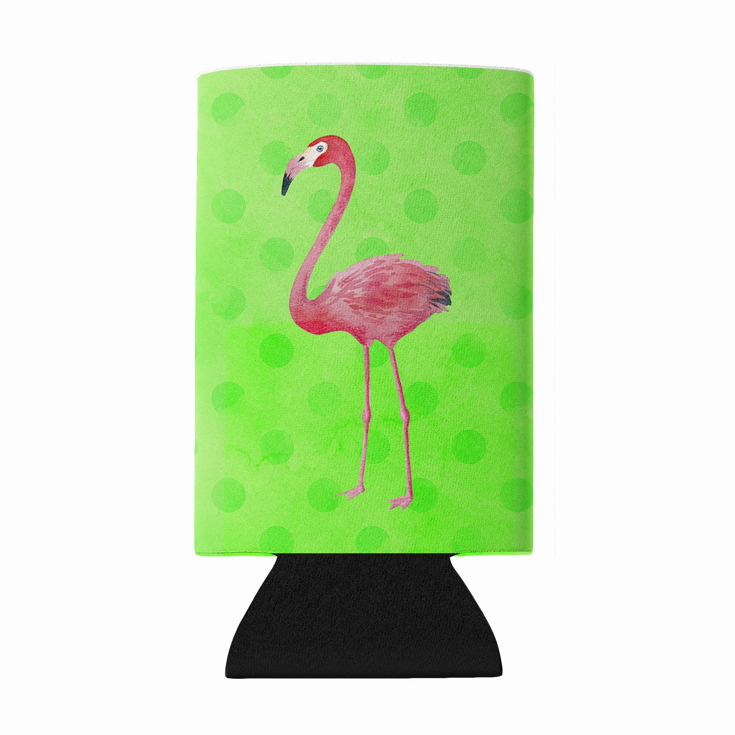 Flamingo Green Polkadot Wine Bottle Hugger Gift Sleeve for Standard 750 ml Bottles, Insulated Reusable Fits Mini Shot & Pint Bottles