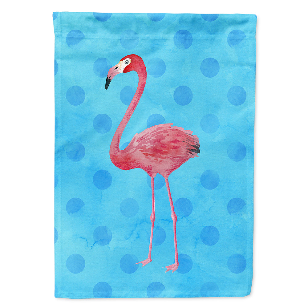 Flamingo Blue Polkadot House Flag 28x40 Porch Sleeve Pole Decorative Outside Yard Banner Artwork Wall Hanging, Polyester