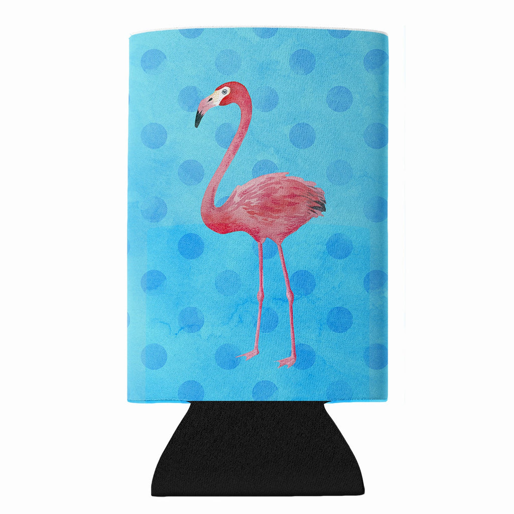 Flamingo Blue Polkadot Slim Can Hugger  Insulated Foam Sleeve for 12 oz Slim Cans, Beer Bottles & Water Bottles, Made in USA