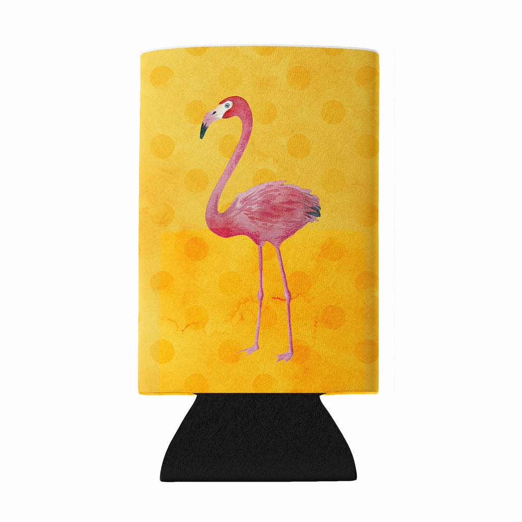 Flamingo Yellow Polkadot Wine Bottle Hugger Gift Sleeve for Standard 750 ml Bottles, Insulated Reusable Fits Mini Shot & Pint Bottles