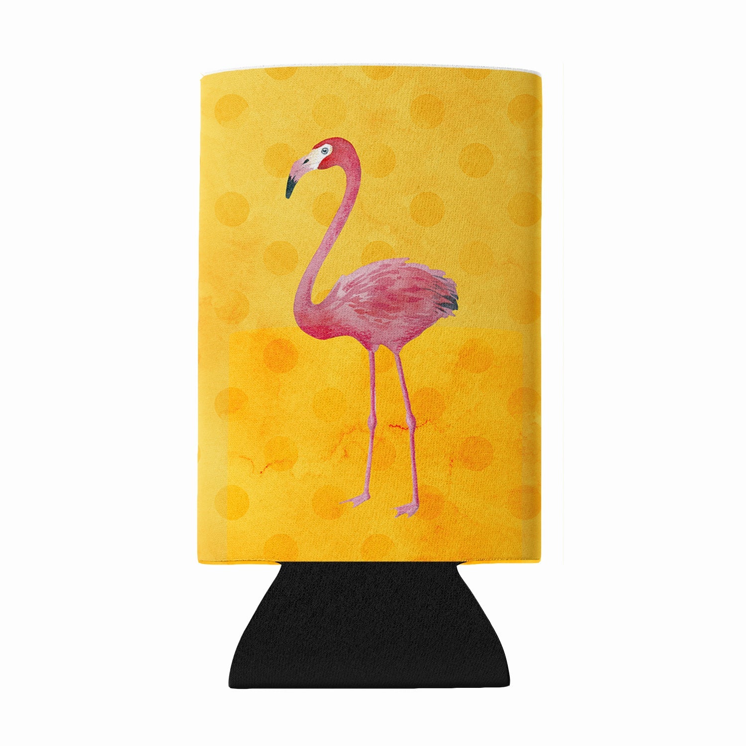 Flamingo Yellow Polkadot Wine Bottle Hugger Gift Sleeve for Standard 750 ml Bottles, Insulated Reusable Fits Mini Shot & Pint Bottles