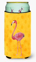Flamingo Yellow Polkadot Tall Boy Hugger Can Cooler Sleeve Machine Washable Drink Collapsible Insulator Beverage Insulated Holder