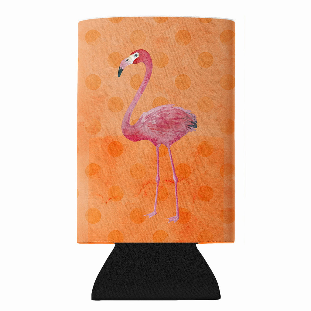 Flamingo Orange Polkadot Slim Can Hugger  Insulated Foam Sleeve for 12 oz Slim Cans, Beer Bottles & Water Bottles, Made in USA