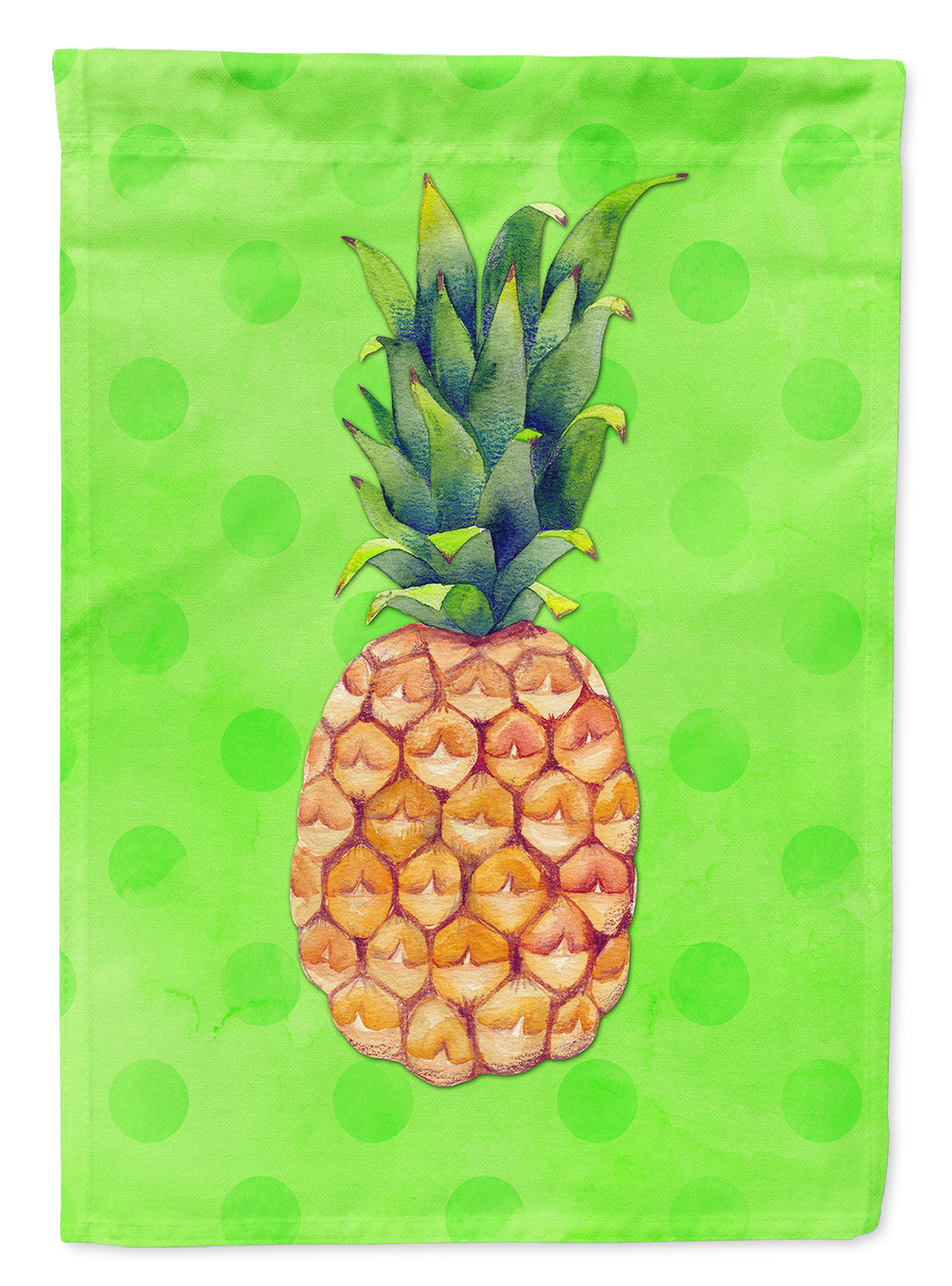 Pineapple Green Polkadot House Flag 28x40 Porch Sleeve Pole Decorative Outside Yard Banner Artwork Wall Hanging, Polyester