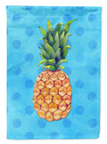 Pineapple Blue Polkadot House Flag 28x40 Porch Sleeve Pole Decorative Outside Yard Banner Artwork Wall Hanging, Polyester