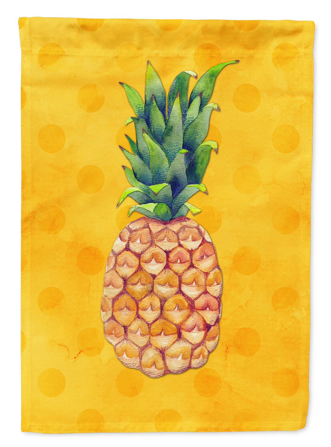 Pineapple Yellow Polkadot House Flag 28x40 Porch Sleeve Pole Decorative Outside Yard Banner Artwork Wall Hanging, Polyester