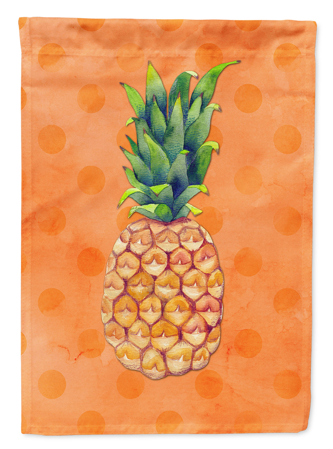 Pineapple Orange Polkadot House Flag 28x40 Porch Sleeve Pole Decorative Outside Yard Banner Artwork Wall Hanging, Polyester