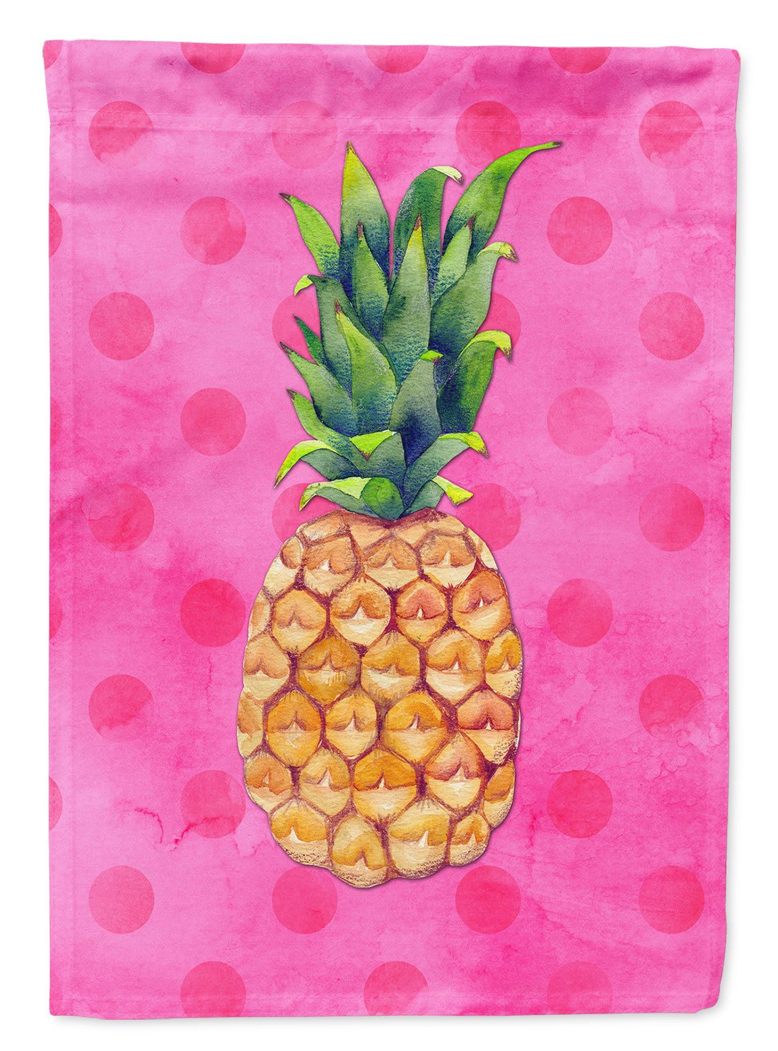 Pineapple Pink Polkadot House Flag 28x40 Porch Sleeve Pole Decorative Outside Yard Banner Artwork Wall Hanging, Polyester