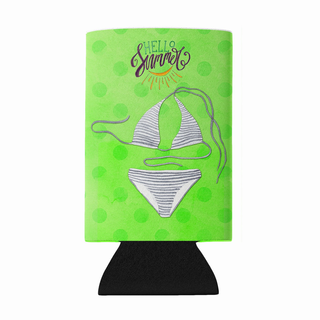 Bikini Swimsuit Green Polkadot Wine Bottle Hugger Gift Sleeve for Standard 750 ml Bottles, Insulated Reusable Fits Mini Shot & Pint Bottles