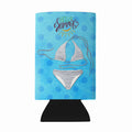 Bikini Swimsuit Blue Polkadot Wine Bottle Hugger Gift Sleeve for Standard 750 ml Bottles, Insulated Reusable Fits Mini Shot & Pint Bottles