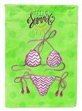 Bikini Swimsuit Green Polkadot House Flag 28x40 Porch Sleeve Pole Decorative Outside Yard Banner Artwork Wall Hanging, Polyester