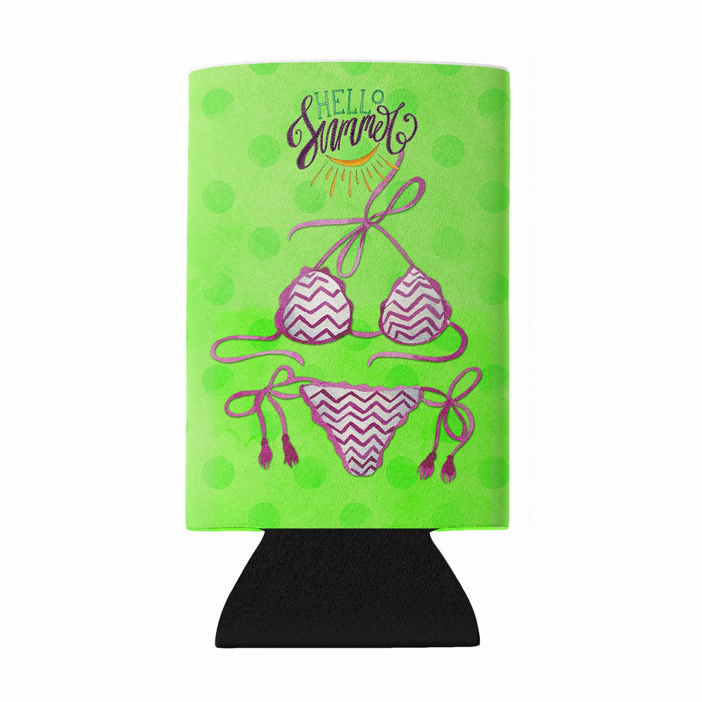 Bikini Swimsuit Green Polkadot Wine Bottle Hugger Gift Sleeve for Standard 750 ml Bottles, Insulated Reusable Fits Mini Shot & Pint Bottles